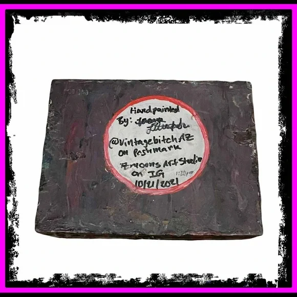 New Artisan Hand Painted By Me Gothic Poured Vintage Cigar Box By Arturo Fuente